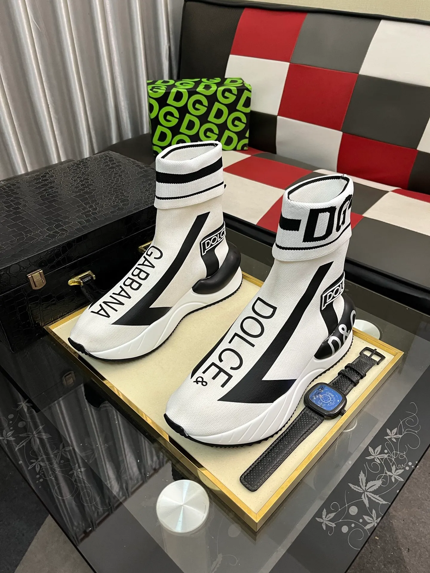 Men's men's shoes💰440⌚️⌚️【DG～】men's casual shoes 2022z cabinet simultaneous sale 🔶🔷🔜The upper is made of cowhide spliced fabric ➕Mesh lining, which is comfortable and breathable. The sole is: the original comfortable and wear-resistant outsole, ⚠️The real thing📱Photographed🎬The real thing is better📢📢📢Size: 35-46